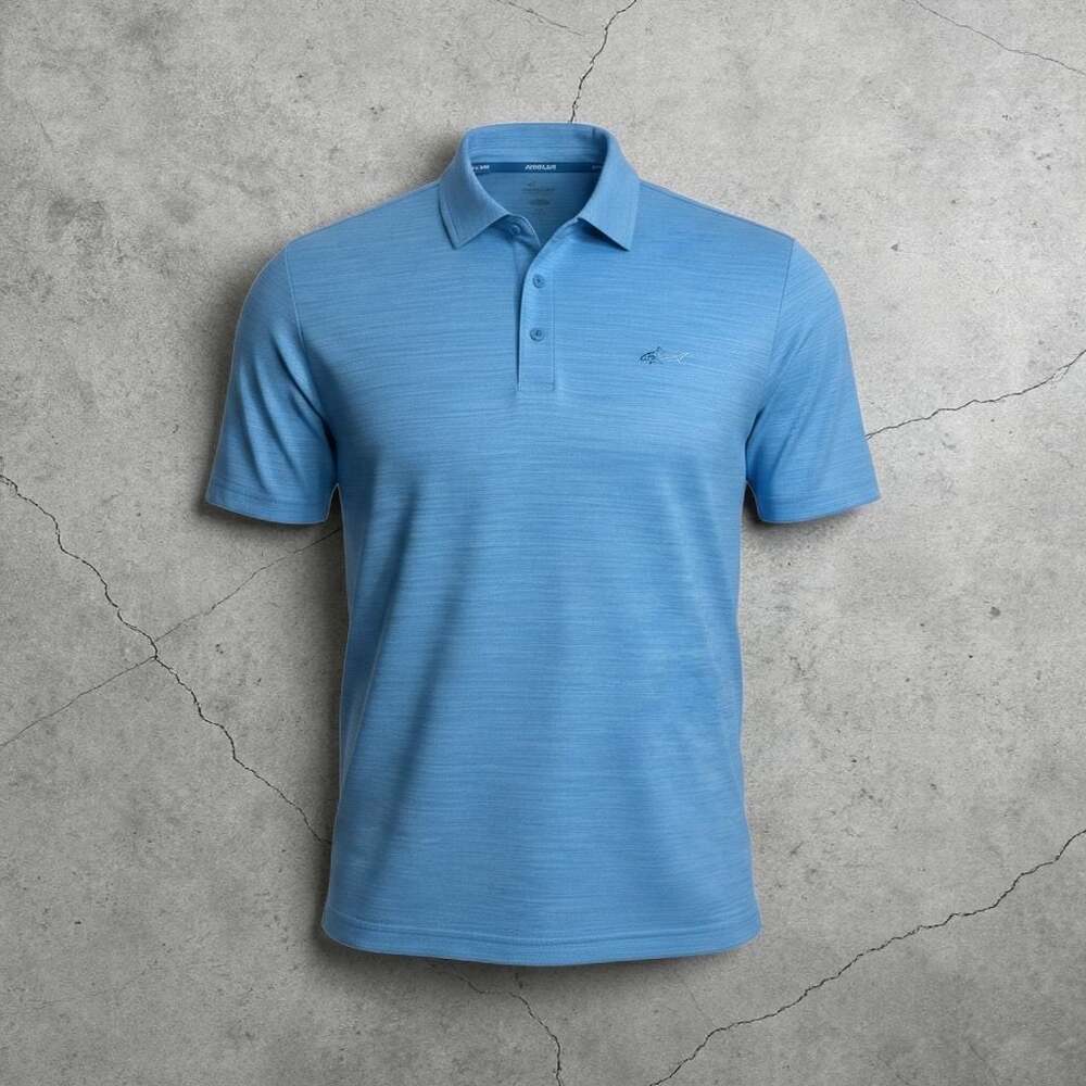 Greg Norman Attack Life Play Dry Polo Shirt XXL Blue Heathered
